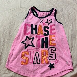 Pink “chase the stars” girls 7/8 sleeveless shirt